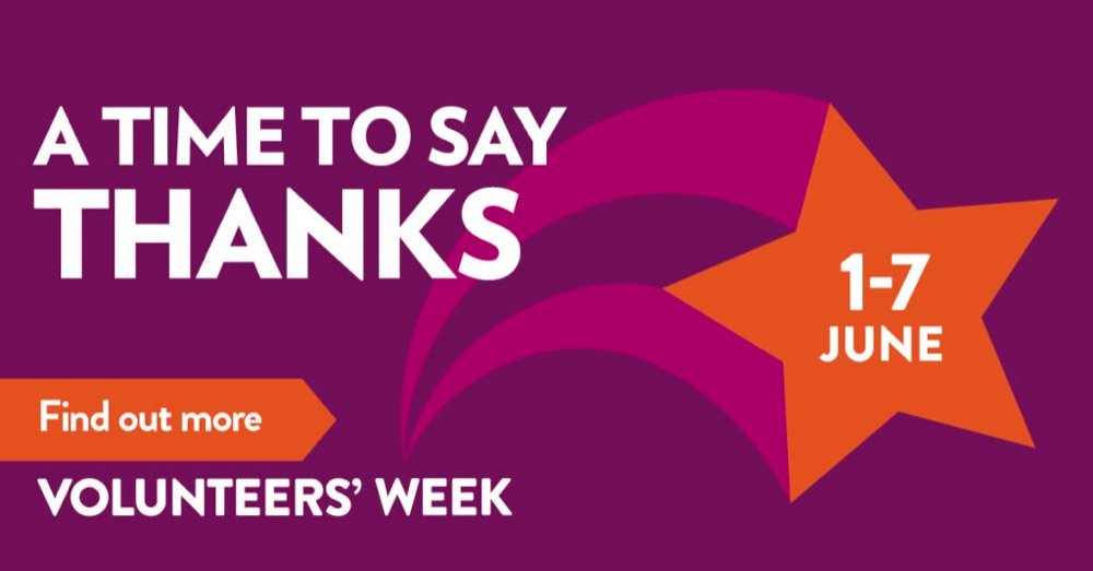 A time to say thanks to our volunteers for volunteers week 1-7 June 2022