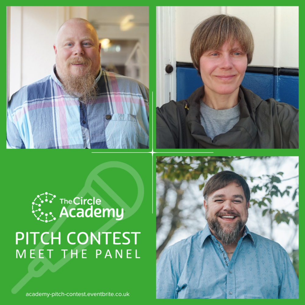 From left to right there are images of the pitch panel - Eddie Baines, Eileen Inglis and Campbell Archibald